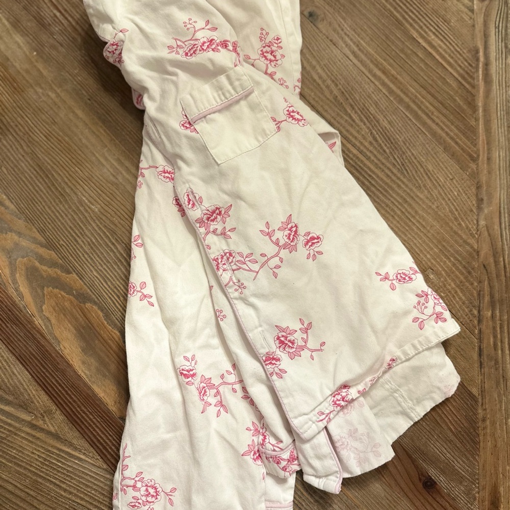 Floral Kids Pajama Set - Pink and White